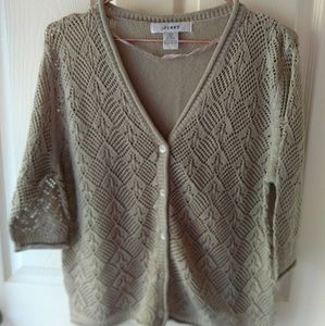 Tan short sleeve sweater by Jenny size L